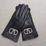 Valentino Garavani Vlogo Signature Black Leather Gloves - Image 4