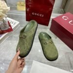 Gucci Women Mule With Horsebit Dark Green Gg Canvas 837130 Fab10 3046 - Image 6