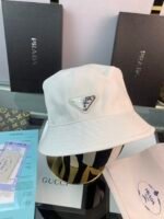 Prada Renylon Bucket Hat Sliver White 1Hc137 2Dmi F0009 - Image 2