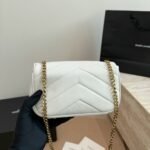 Saint Laurent LouLou Medium In Metalasse White 29Cm 801439AAEAX9207 - Image 3