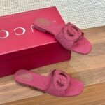 Gucci Women Slide Sandal With Interlocking G Rosso Ancora Red Gg Canvas ‎790447 9Sf00 8549 - Image 4