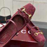Gucci Women Horsebit Ballet Flat Red 821220 Fad8F 8546 - Image 3