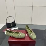 Gucci Women Horsebit Ballet Flat Green ‎814321 Fad8F 3048 - Image 4