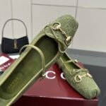 Gucci Women Horsebit Ballet Flat Green ‎814321 Fad8F 3048 - Image 3
