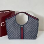 [Super Vip 1:1] Gucci Giglio Large Tote Bag Blue And White Gg Denim 60Cm ‎853971 Faffq 8864 - Image 2