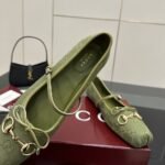 Gucci Women Horsebit Ballet Flat Green ‎814321 Fad8F 3048 - Image 5