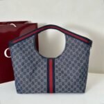 [Super Vip 1:1] Gucci Giglio Large Tote Bag Blue And White Gg Denim 60Cm ‎853971 Faffq 8864 - Image 4