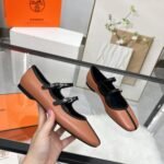 Hermes Lilia Ballet Flat Brown H252041Z A3355 - Image 3