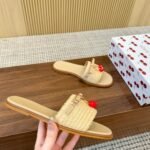Louis Vuitton X Takashi Murakami Lily Flat Mule Raffia Beige 1Ahlrn - Image 3