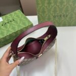 Gucci Ophidia Small Shoulder Bag Beige And Dark Red Gg Fabric 22Cm ‎838463 Fae0P 9789 - Image 8