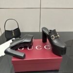 Gucci Women Platform Mule With Horsebit Black Leather 835315 Aadcw 1000 - Image 8