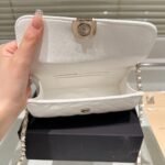Chanel 23P Clutch With Chain Bag With Top Handle White 18Cm Ap3238 B10307 10601 - Image 4