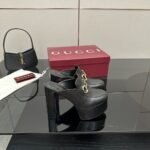 Gucci Women Platform Mule With Horsebit Black Leather 835315 Aadcw 1000 - Image 2