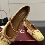 Gucci Women Horsebit Ballet Flat Raffia Crochet 832427 Faemz 9542 - Image 7