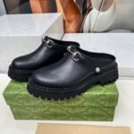 Gucci Women Mule With Horsebit Black Leather ‎835829 Aadcw 1000 - Image 4
