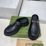 Gucci Women Mule With Horsebit Black Leather ‎835829 Aadcw 1000 - Image 3