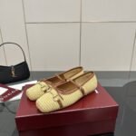 Gucci Women Horsebit Ballet Flat Raffia Crochet 832427 Faemz 9542 - Image 2