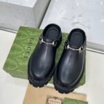 Gucci Women Mule With Horsebit Black Leather ‎835829 Aadcw 1000 - Image 2