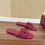 Gucci Women Slide Sandal With Interlocking G Rosso Ancora Red Gg Canvas ‎790447 9Sf00 8549 - Image 3