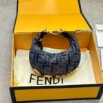Fendi Fendigraphy Mini Bag Blue Chenille 20Cm 8BS081ASU0F1PQM - Image 2