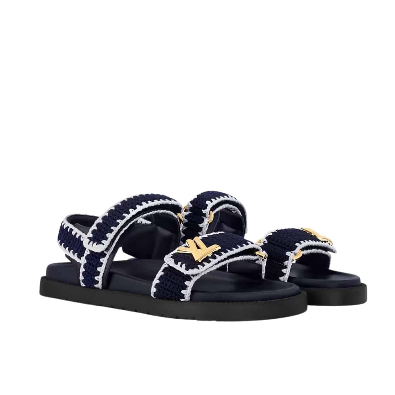 107-2-2 Louis Vuitton Lv Sunset Comfort Sandal Blue And White 1Ahki7 - Image 1