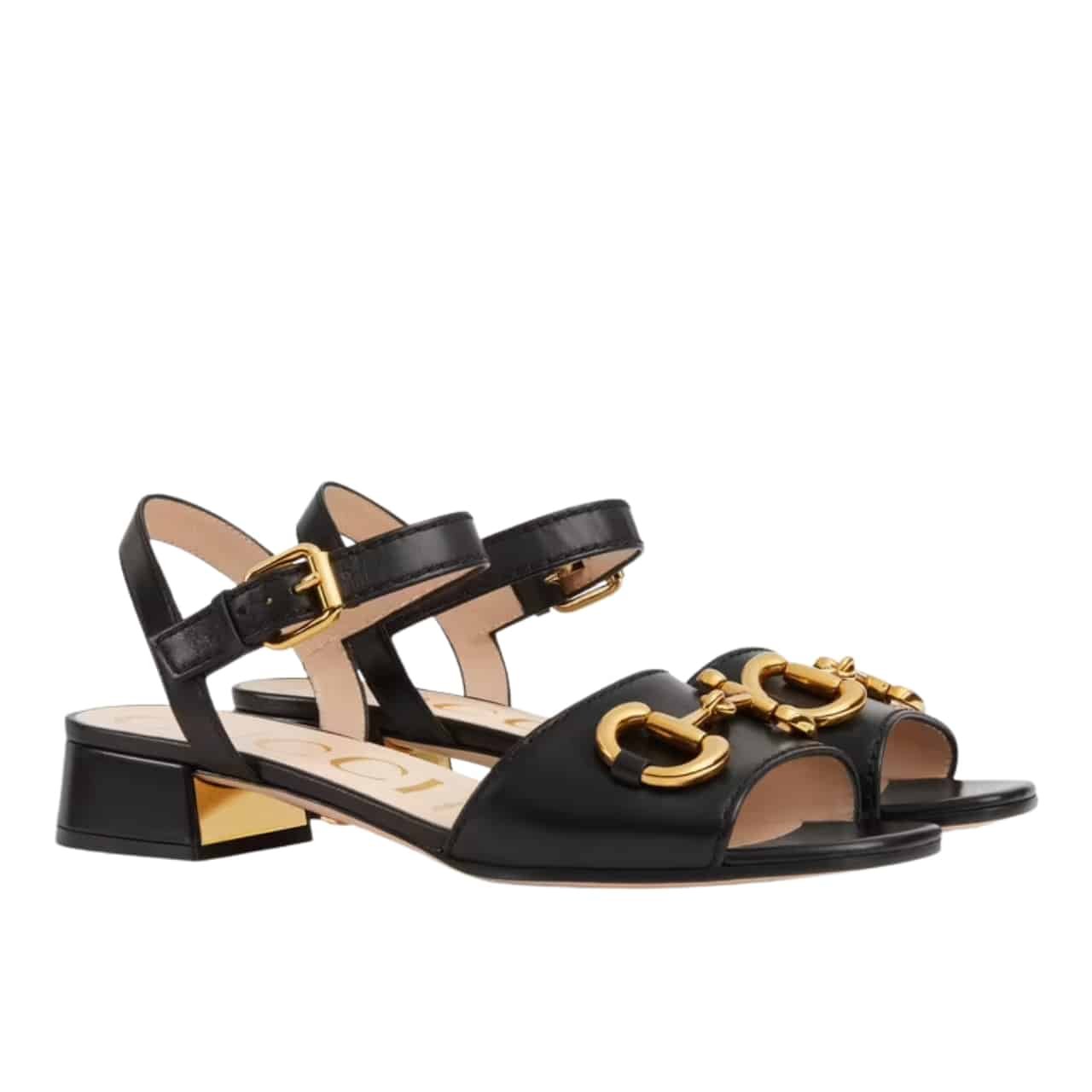 109-1-1 Gucci Women’S Sandal With Horsebit Black 655413 Bko00 1000 - Image 1