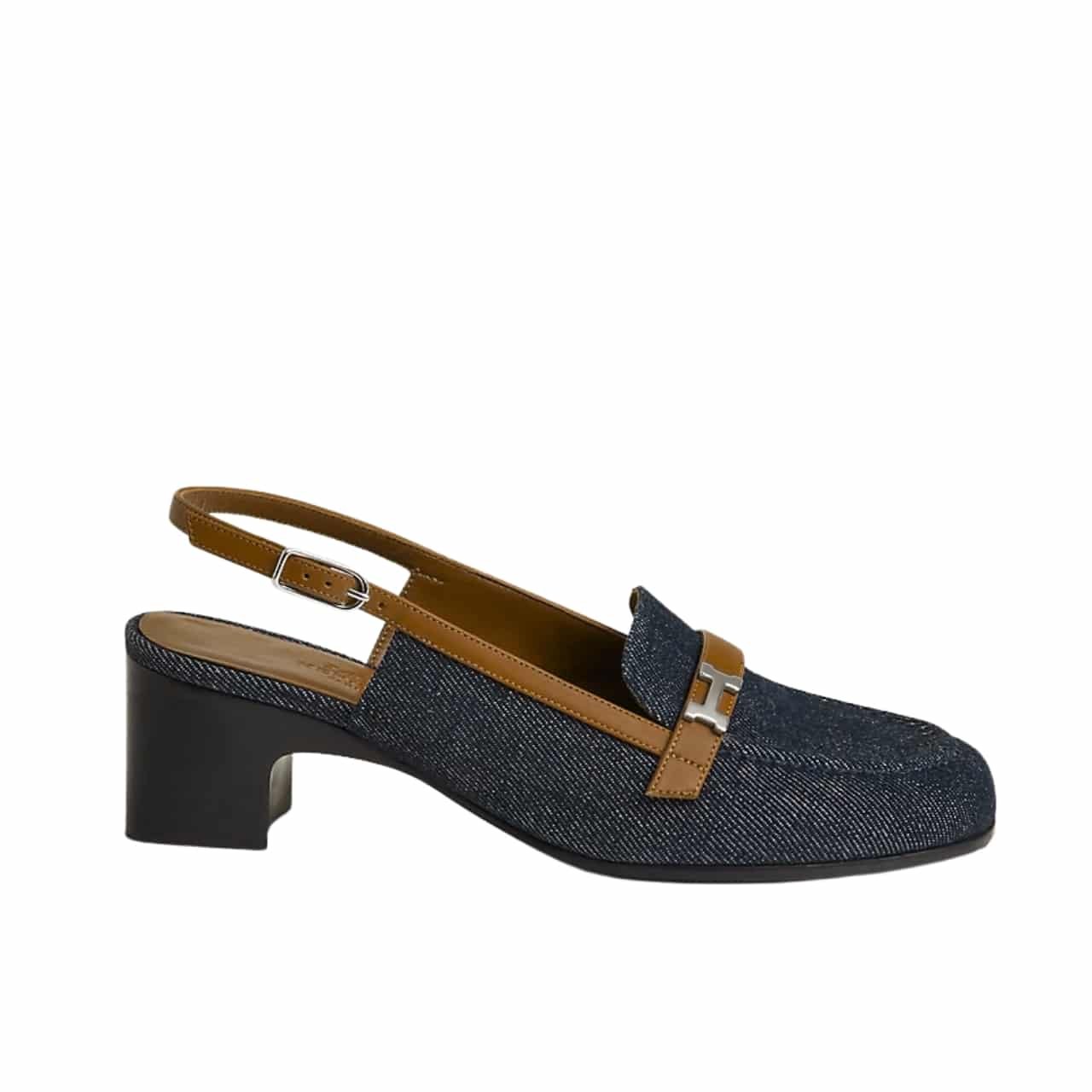 109-3-2 Hermes Infinie 50 Pump Denim Dark Blue H241047Z 49380 - Image 1