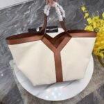 Saint Laurent Y Tote In Canvas And Leather Bag Beige 37Cm 817602Fac7T9856 - Image 4