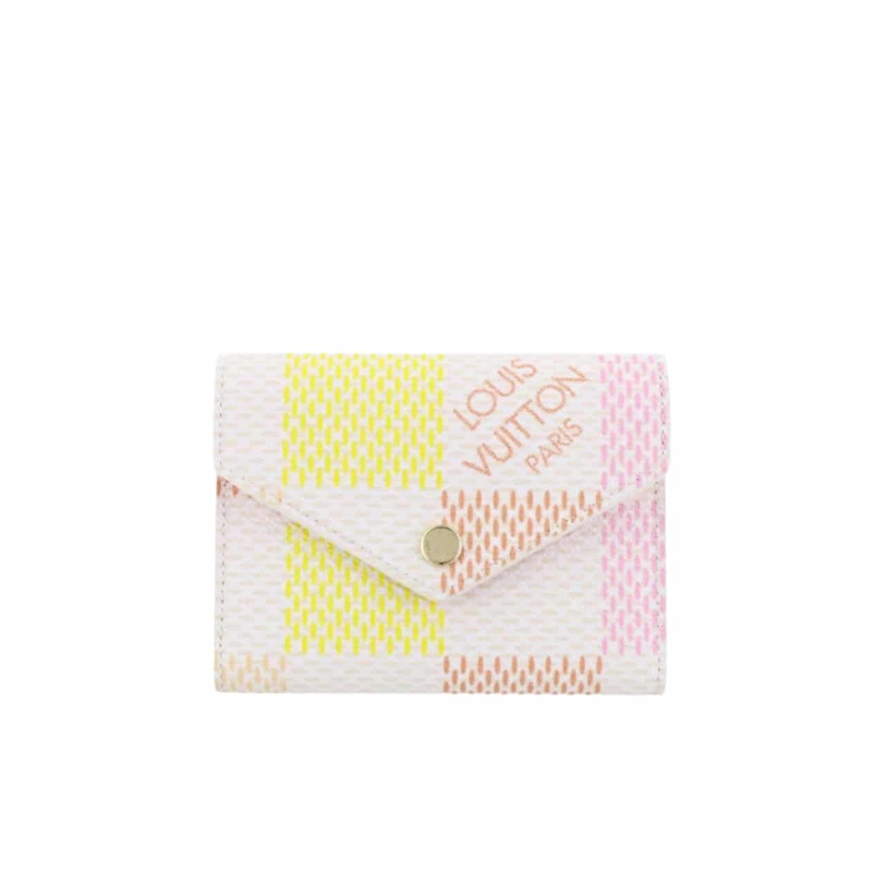 110-1-8 Louis Vuitton Victorine Wallet In Damier Canvas Pink 12Cm - Image 1