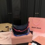 Miumiu Gabardine Pouch Indigo And Amaranth 18Cm 5Ne841 2Ia7 F04Gm - Image 2