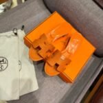 Hermes Oasis Sandals Orange Leather - Image 2