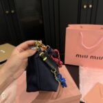 Miumiu Gabardine Pouch Indigo And Amaranth 18Cm 5Ne841 2Ia7 F04Gm - Image 5