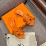 Hermes Oasis Sandals Orange Leather - Image 3