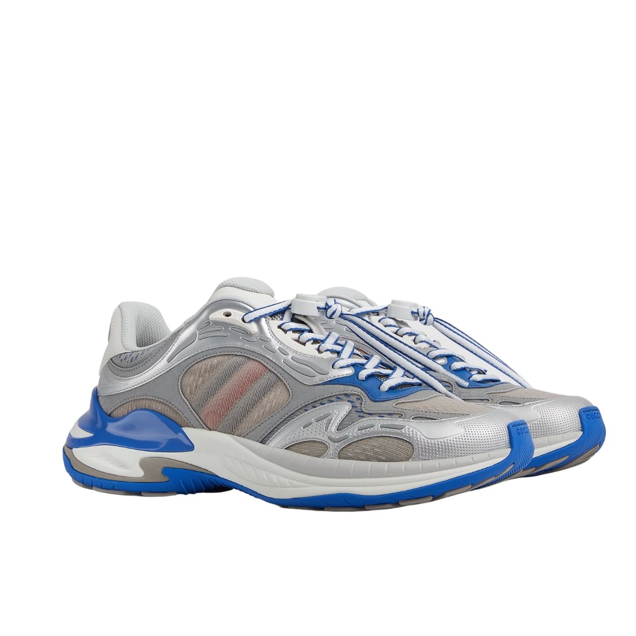 126-3-1 Gucci Men 20 Trainer Grey And Blue 814040 Fad5T 8753 - Image 1