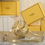 Fendi Nano Fendigraphy Mini Bag Metallic Gold 16Cm - Image 2