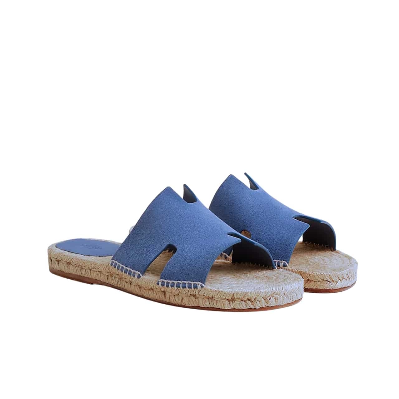 144-9 Hermes Antigua Espadrille Blue - Image 1