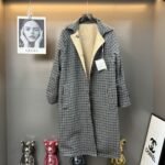 Miumiu Reversible Twill And Check Trench Coat Limestone And Slate Gray Ms2131 1798 F04U0 S Ooo - Image 4