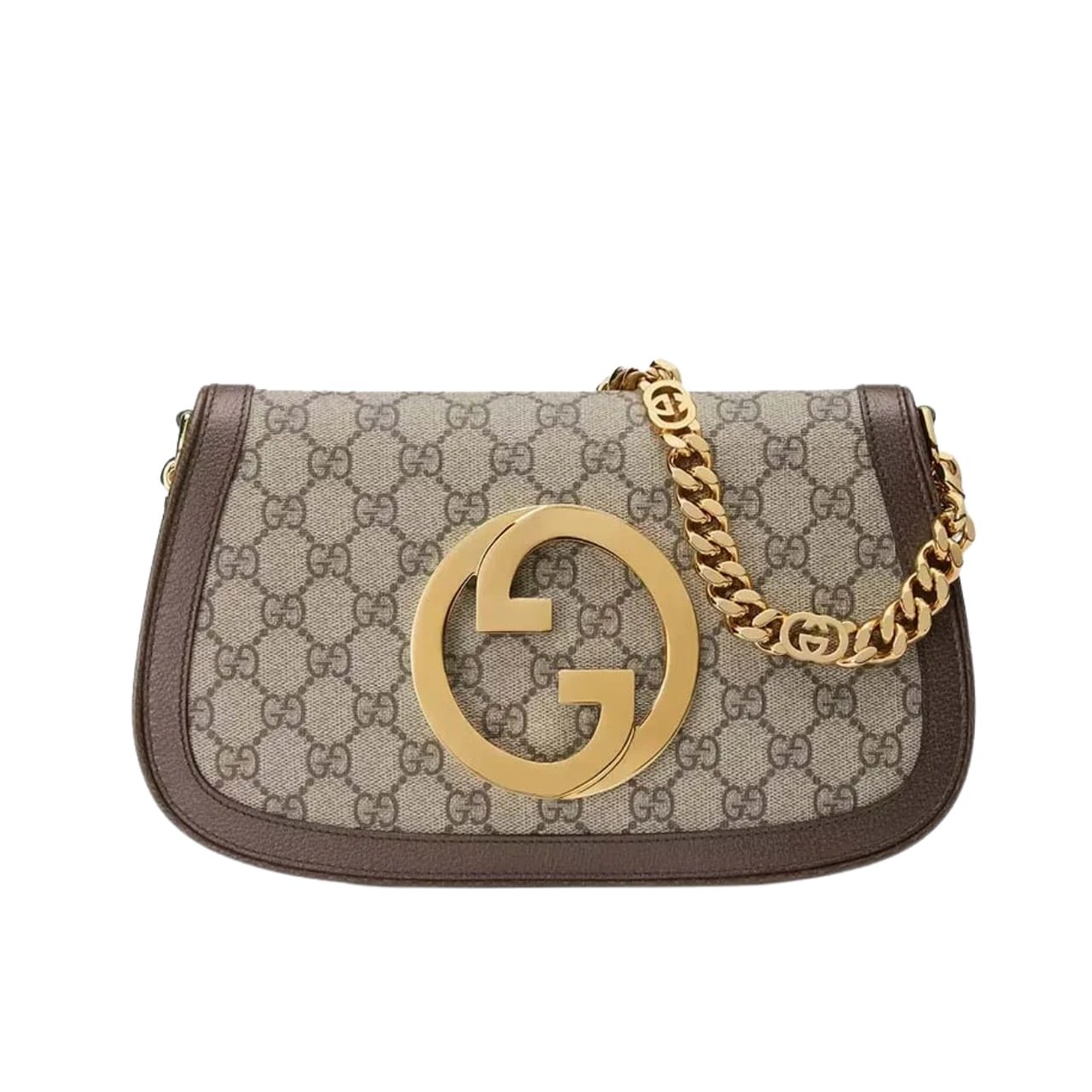 147-5-1 Gucci Blondie Shoulder Bag Beige And Ebony Gg Supreme Canvas 28Cm 699268 K9Gsg 8358 - Image 1
