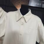 Miu Miu Garment Dyed Cotton Fleece Blouson Jacket Cream Mjl009 14Ru F0K74 S Ooo - Image 3