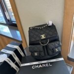 Chanel Mini Backpack Quilted Caviar Leather Black Gold Hardware 21Cm - Image 2