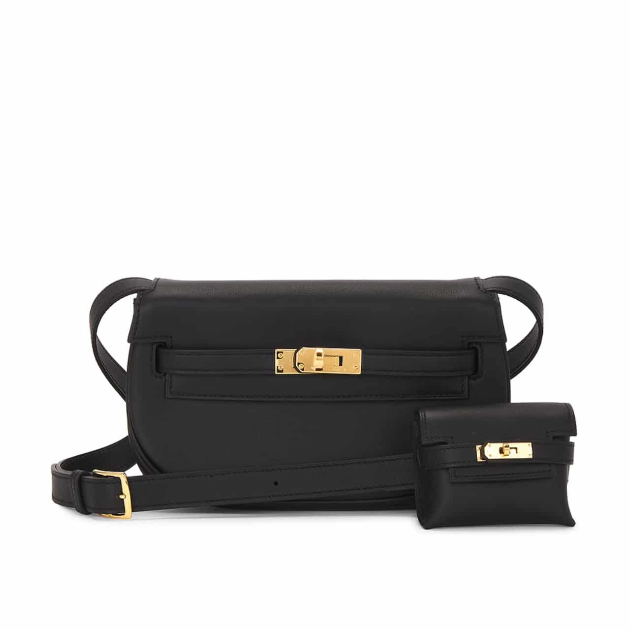 150-4-1 Hermes Kelly Moove Swift Gold Hardware Black 17Cm - Image 1