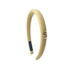 Gucci Small Gg Headband With Gold Hardware In Yellow