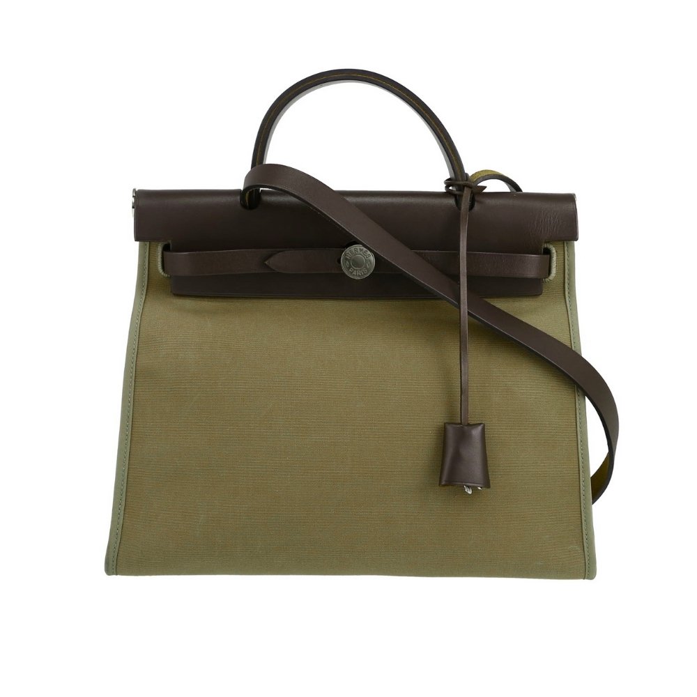 16-2-5 Hermes Herbag Zip 31 Bag Green Khaki 31Cm - Image 1