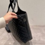 Saint Laurent Icare Shopping Bag In Quilted Silver Hardware Black 40Cm - Image 3