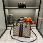 Gucci Ophidia Gg Logo Medium Top Handle Bag Beige And Brown 34Cm - Image 2