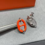 Hermes Mini Maillon Earrings Red - Image 4