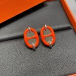Hermes Mini Maillon Earrings Red - Image 2