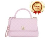 [Super Vip 1:1] Chanel Small Coco Handle Bag Gold Light Pink 23Cm