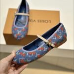 Louis Vuitton X Takashi Murakami Romy Flat Ballerina Monogram Cherry Denim 1Ahkov - Image 3