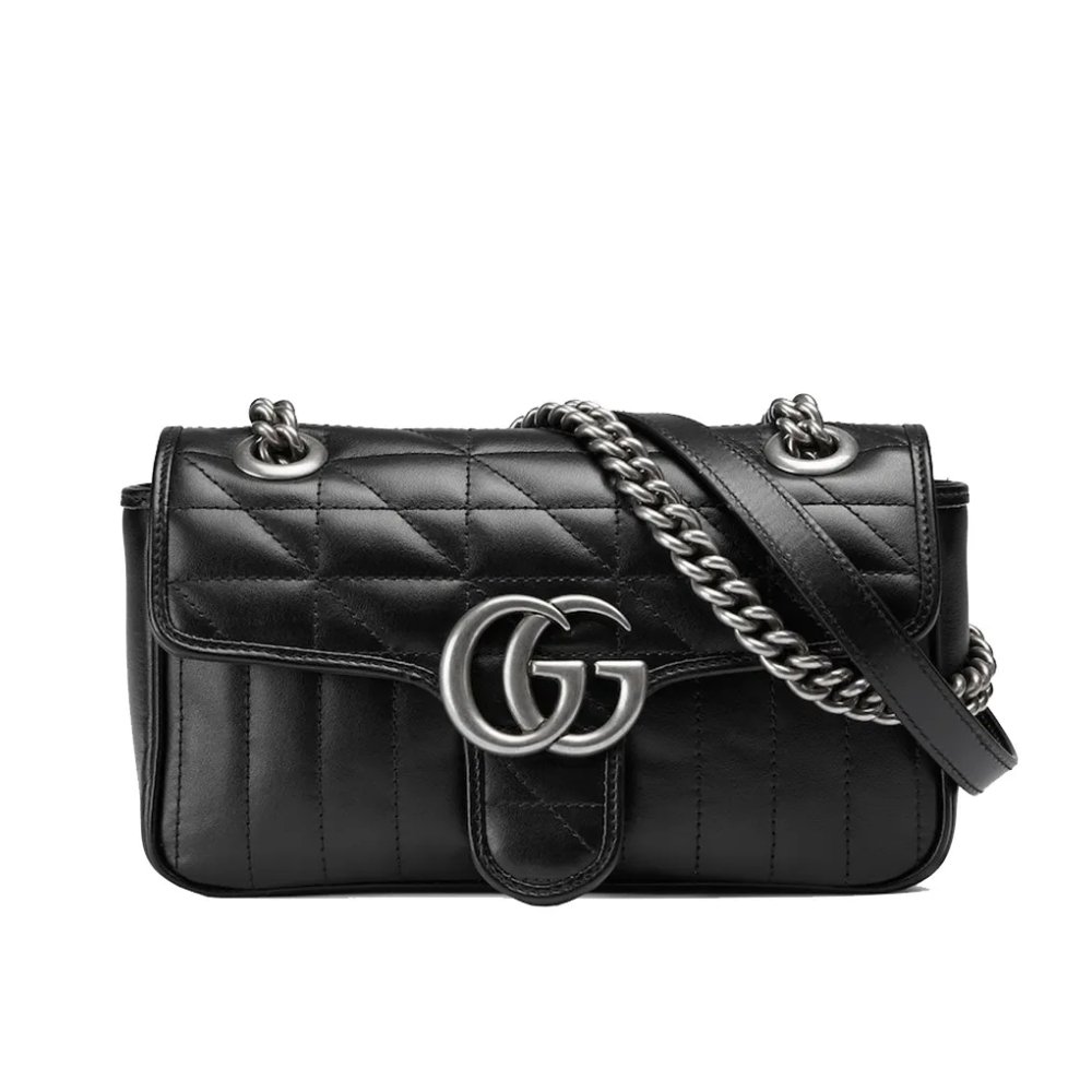 17-3-5 Gucci Gg Marmont Mini Shoulder Bag Black 22Cm 446744 Um8An 1000 - Image 1